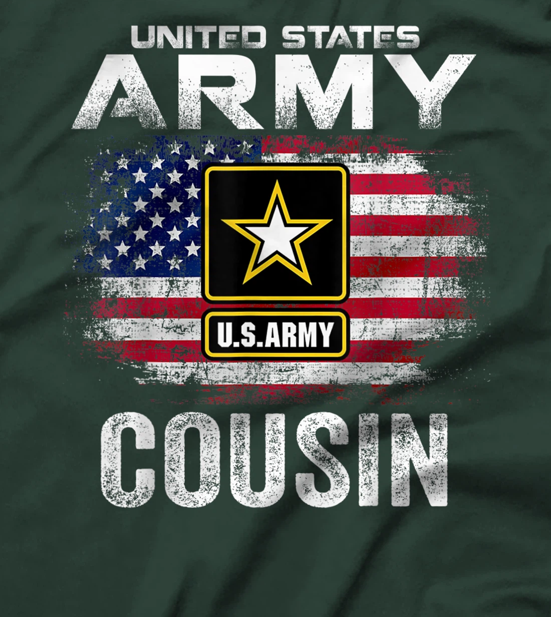 United States Army Cousin With American Flag Veteran Gift T-Shirt