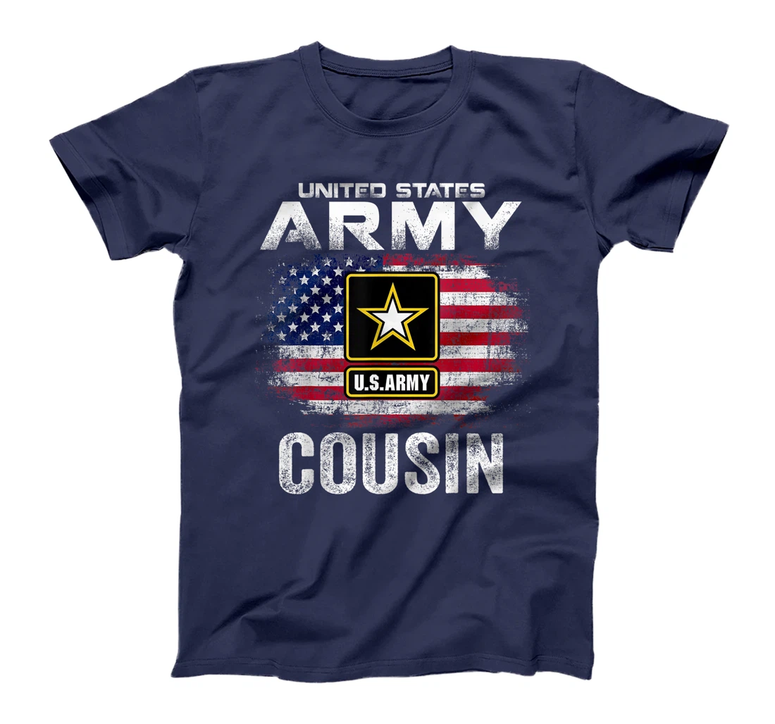 United States Army Cousin With American Flag Veteran Gift T-Shirt