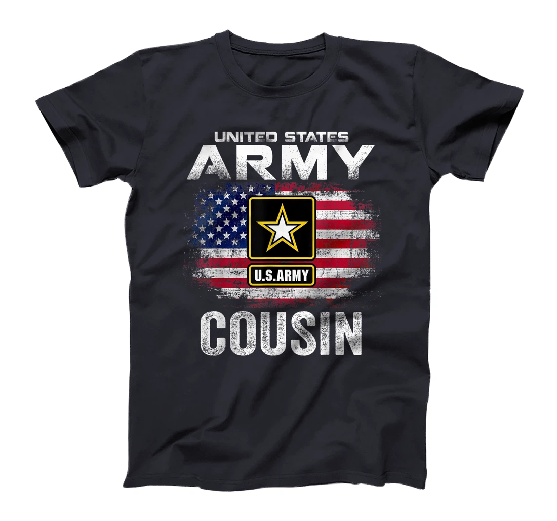 United States Army Cousin With American Flag Veteran Gift T-Shirt
