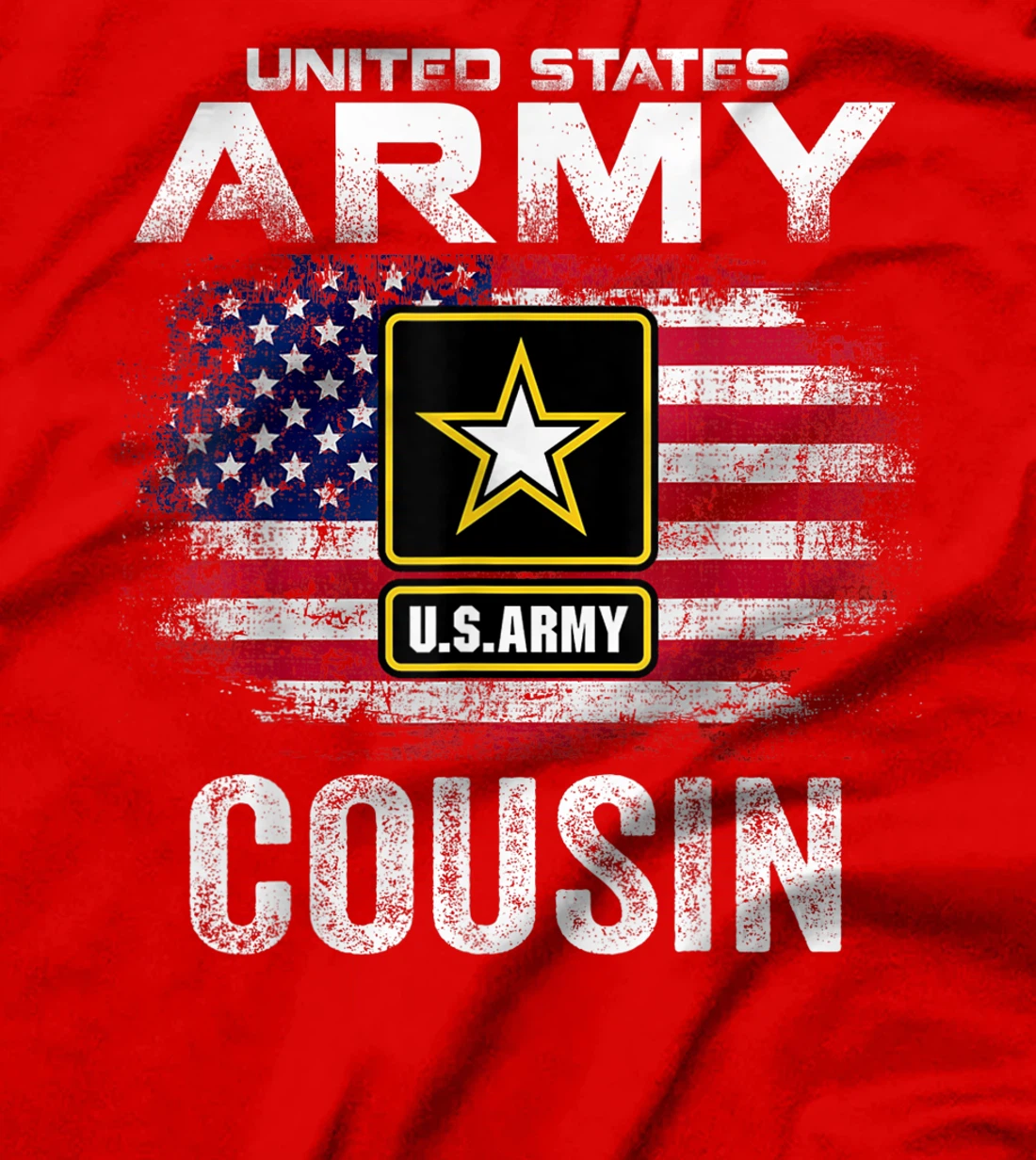 United States Army Cousin With American Flag Veteran Gift T-Shirt