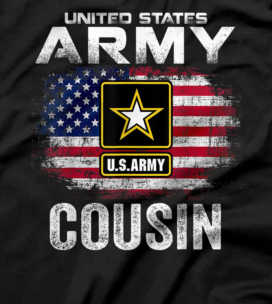 United States Army Cousin With American Flag Veteran Gift T-Shirt