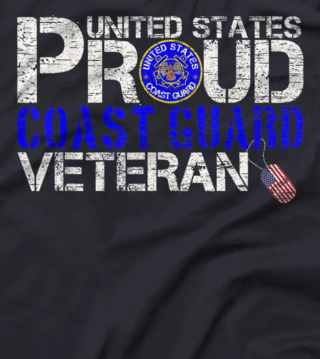 Vintage United States Proud Coast Guard Veteran U.S Military T-Shirt