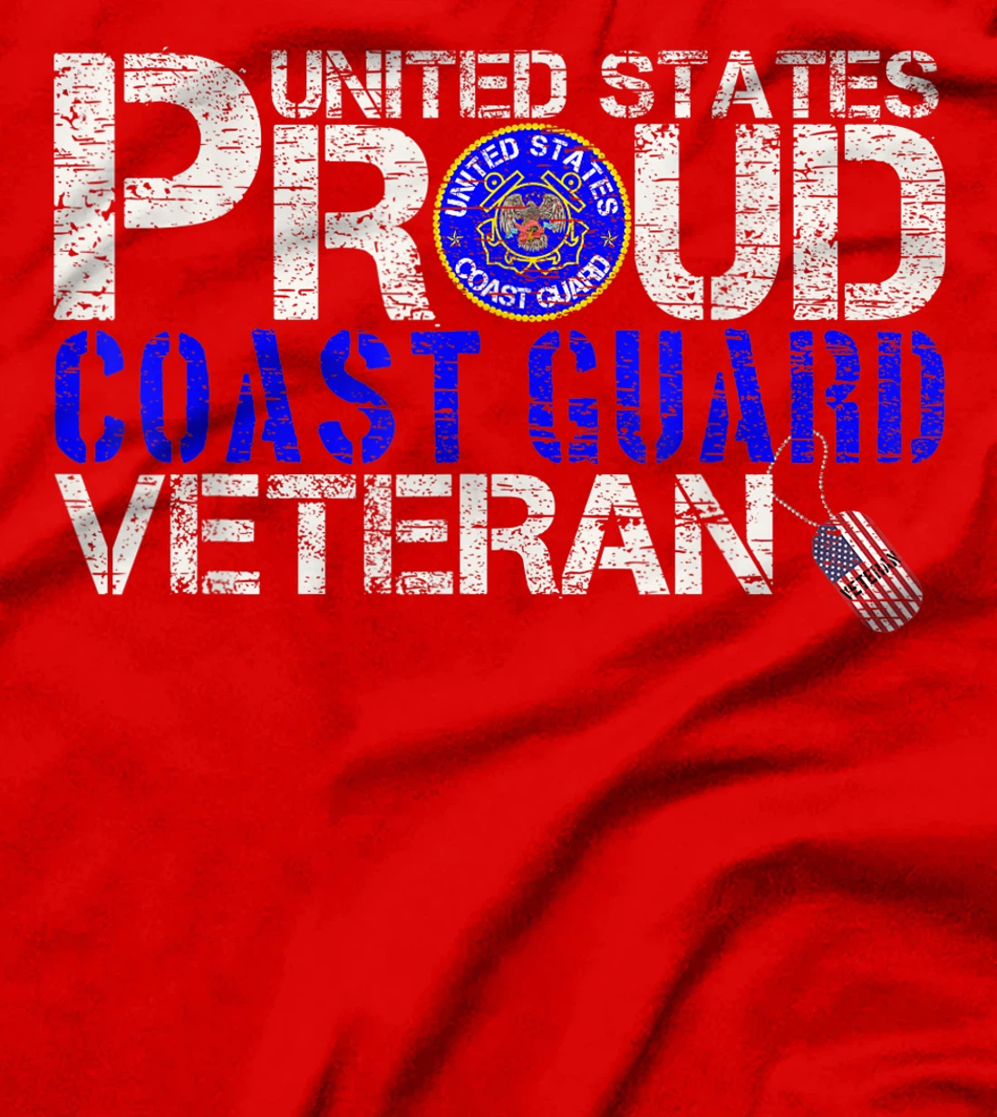 Vintage United States Proud Coast Guard Veteran U.S Military T-Shirt