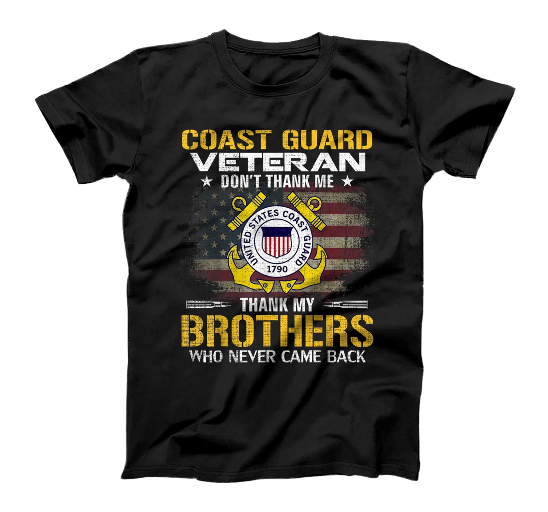 Coast Guard Veteran Thank My Brothers With American Flag T-Shirt