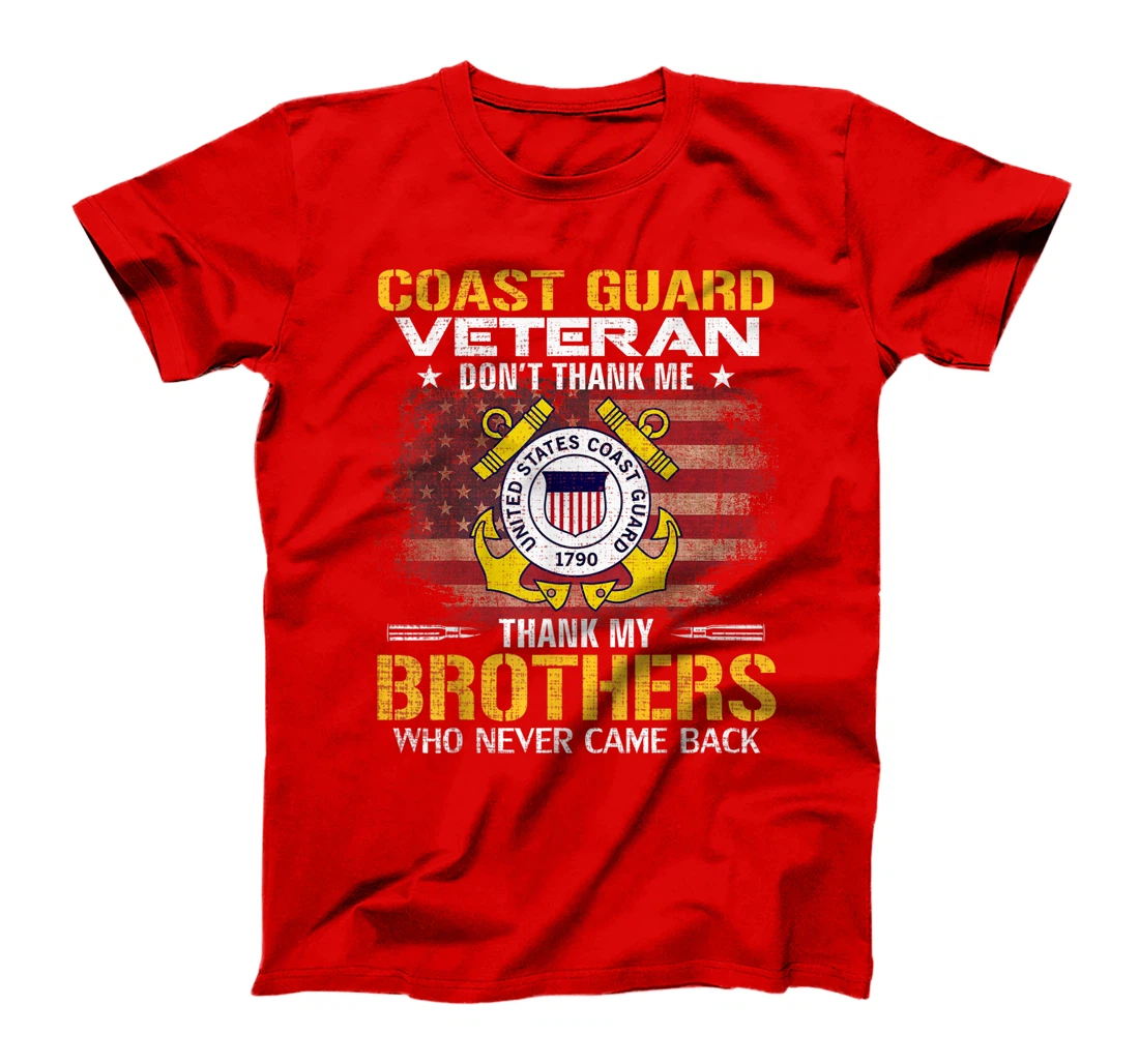 Coast Guard Veteran Thank My Brothers With American Flag T-Shirt