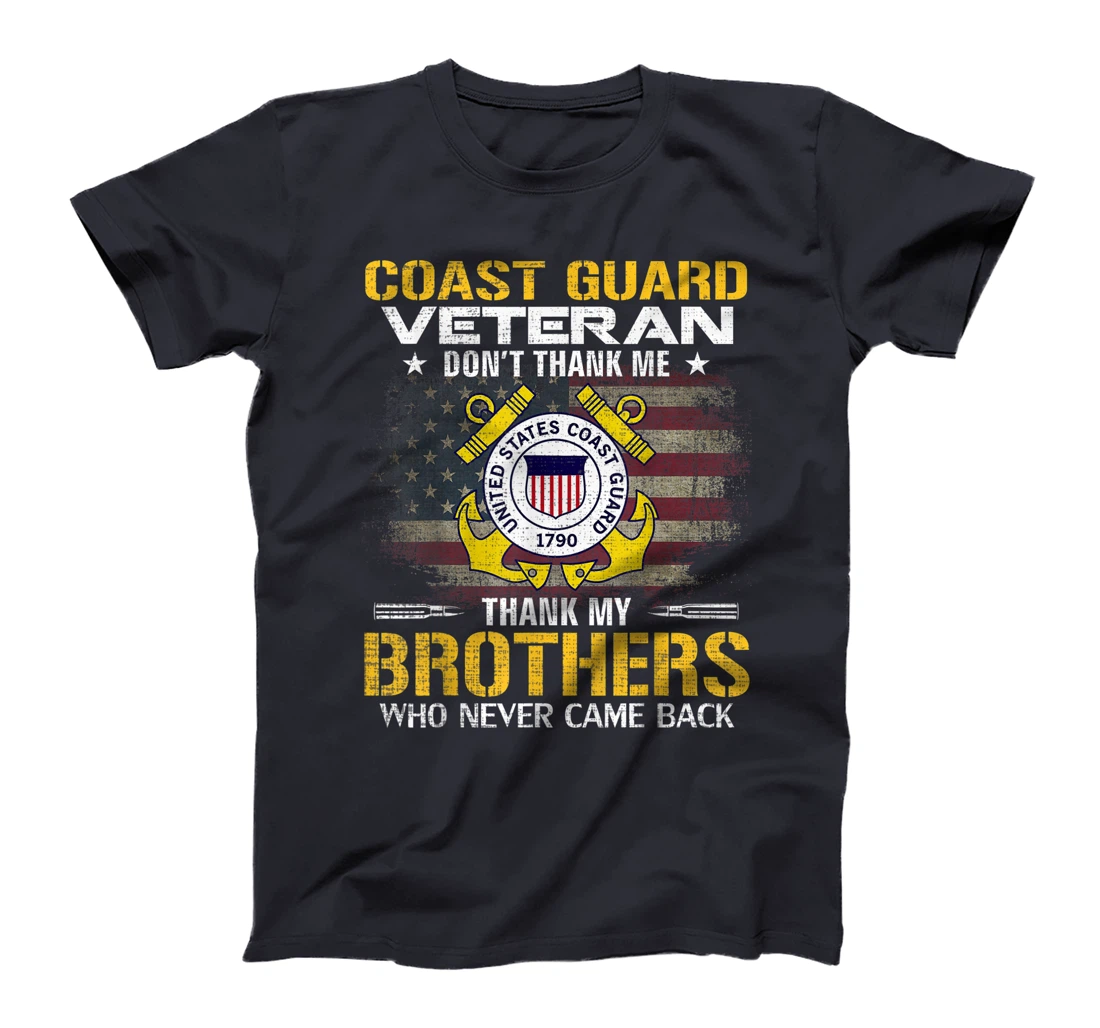 Coast Guard Veteran Thank My Brothers With American Flag T-Shirt