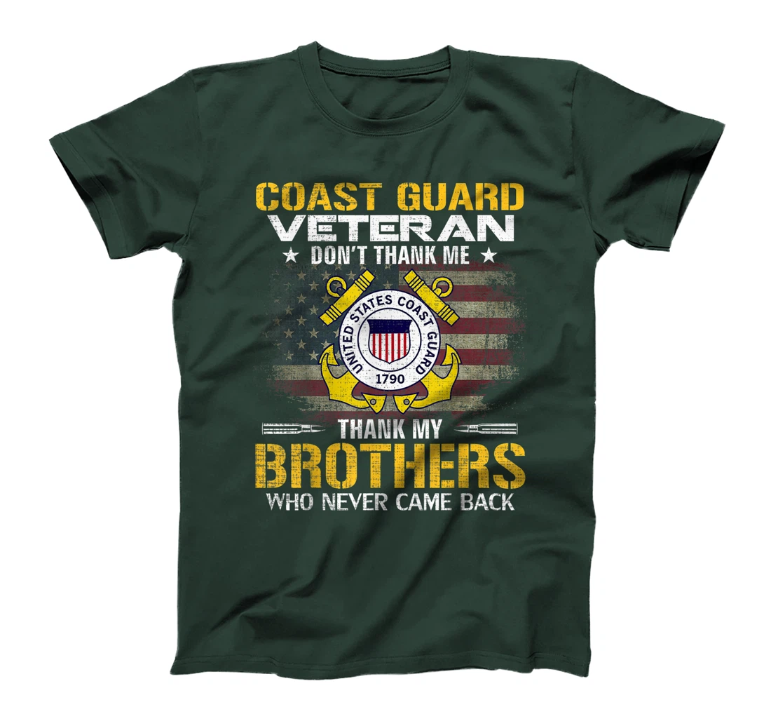 Coast Guard Veteran Thank My Brothers With American Flag T-Shirt