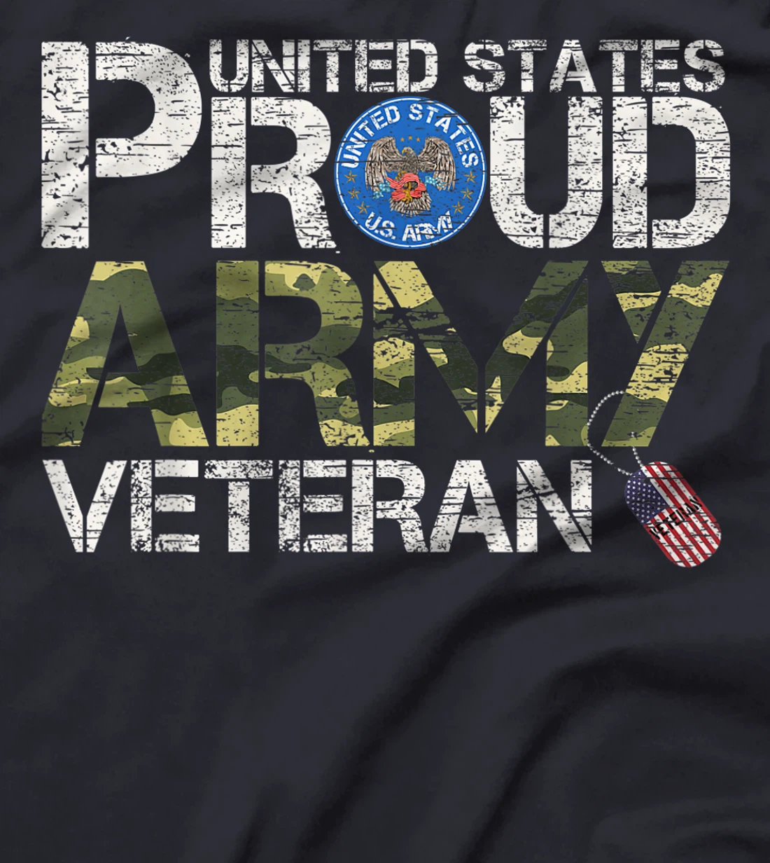 Vintage United States Proud Army Veteran Funny U.S Military T-Shirt