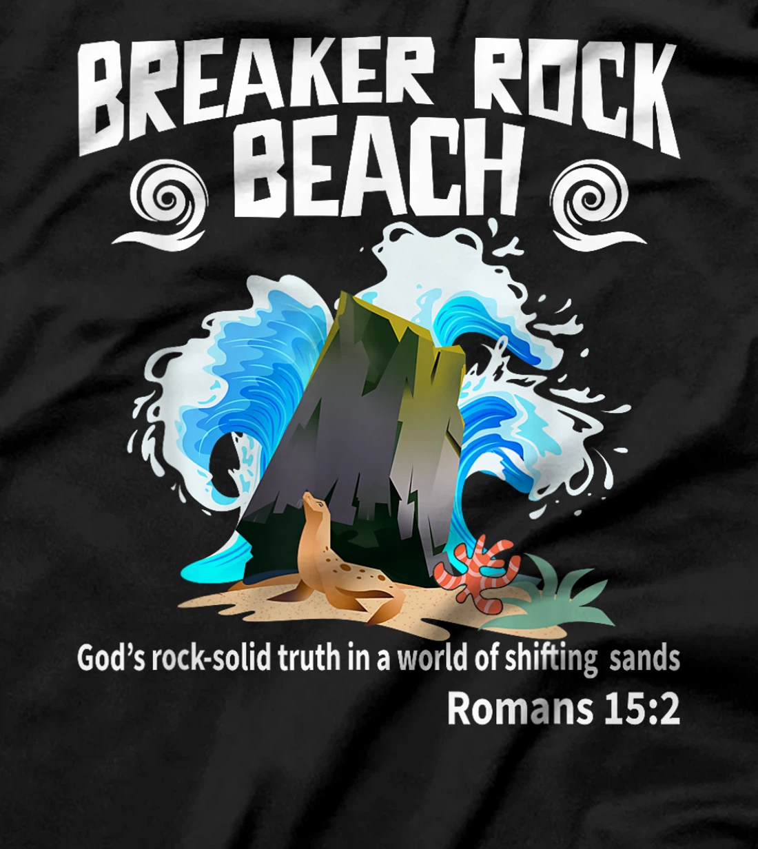 God's Rock Solid Breaker Funny Beach VBS 2024 Christian T-Shirt