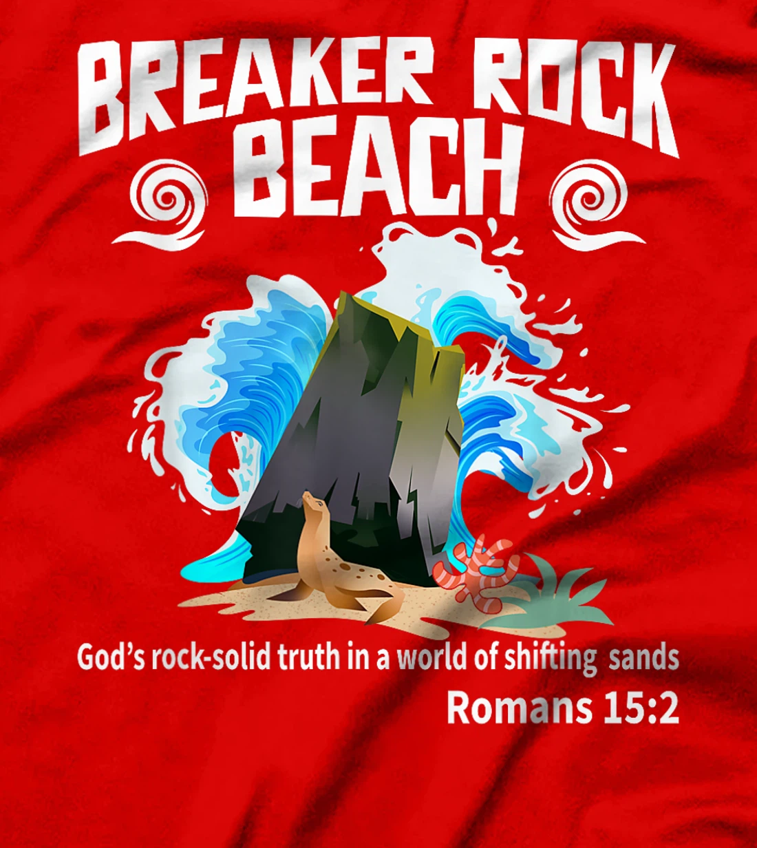 God's Rock Solid Breaker Funny Beach VBS 2024 Christian T-Shirt