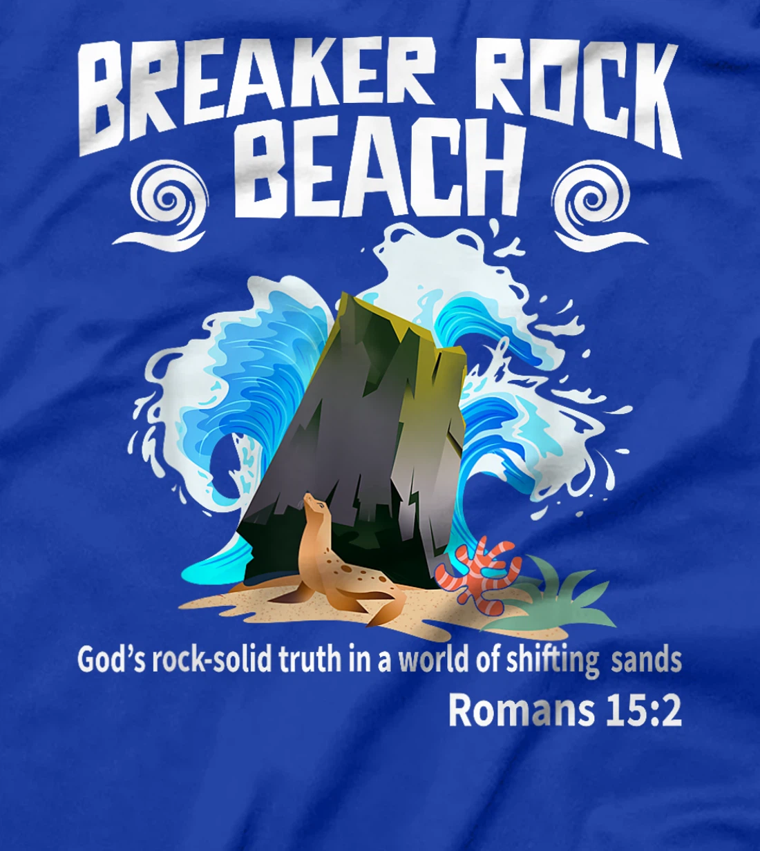 God's Rock Solid Breaker Funny Beach VBS 2024 Christian T-Shirt