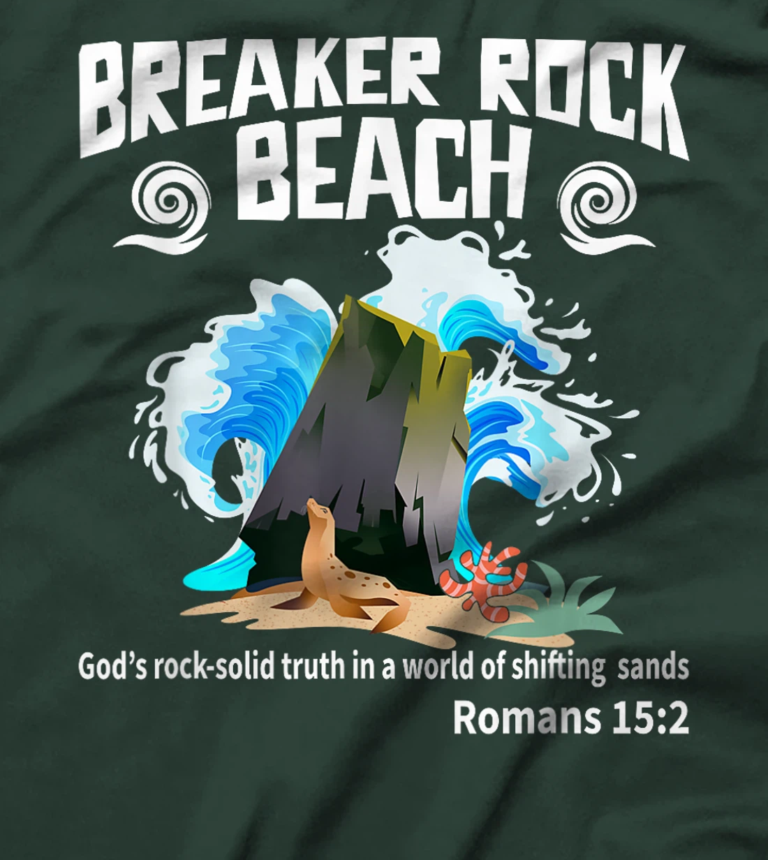 God's Rock Solid Breaker Funny Beach VBS 2024 Christian T-Shirt