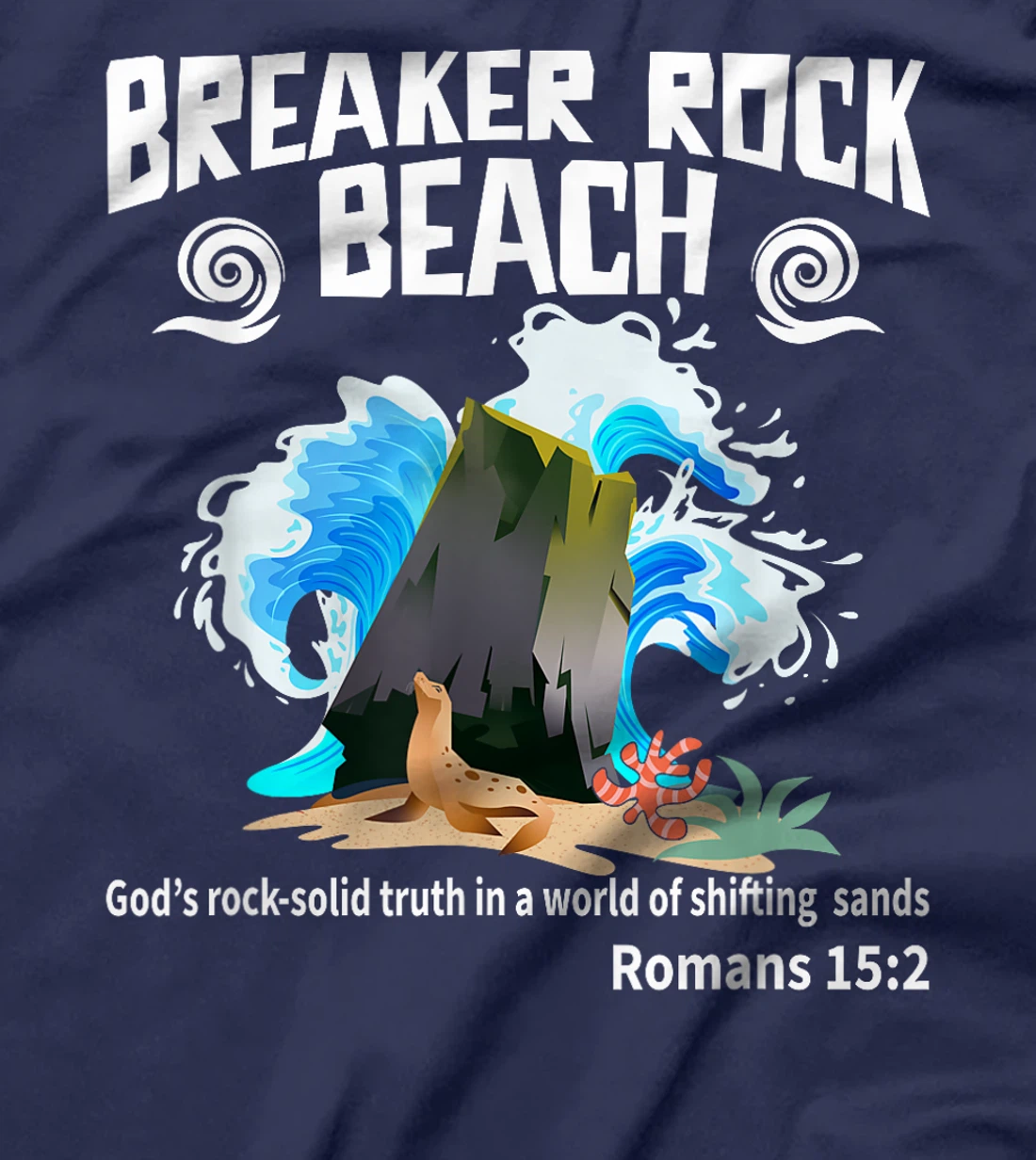 God's Rock Solid Breaker Funny Beach VBS 2024 Christian T-Shirt