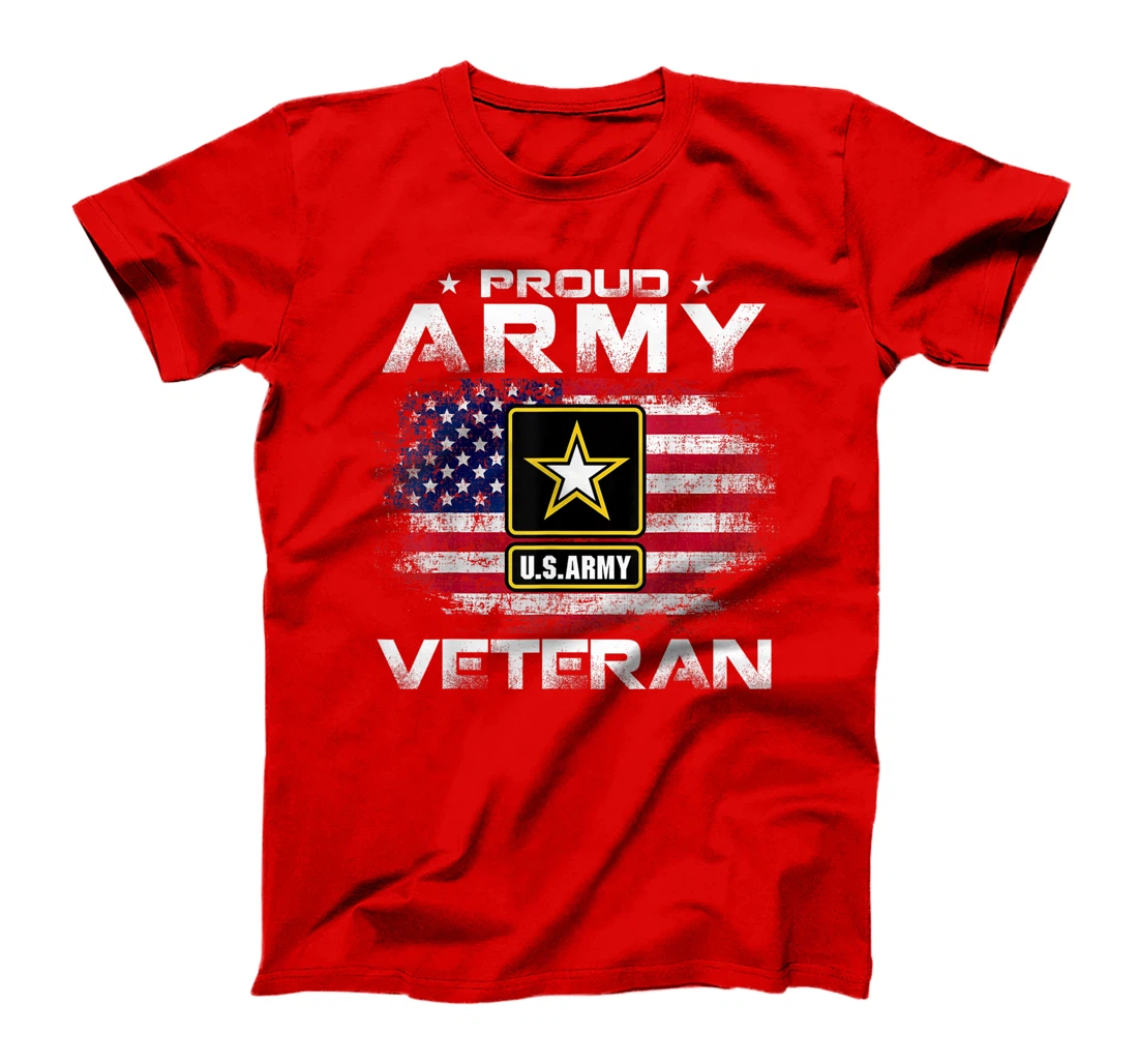 Proud Army Veteran United States USA Flag For Veteran Gift T-Shirt