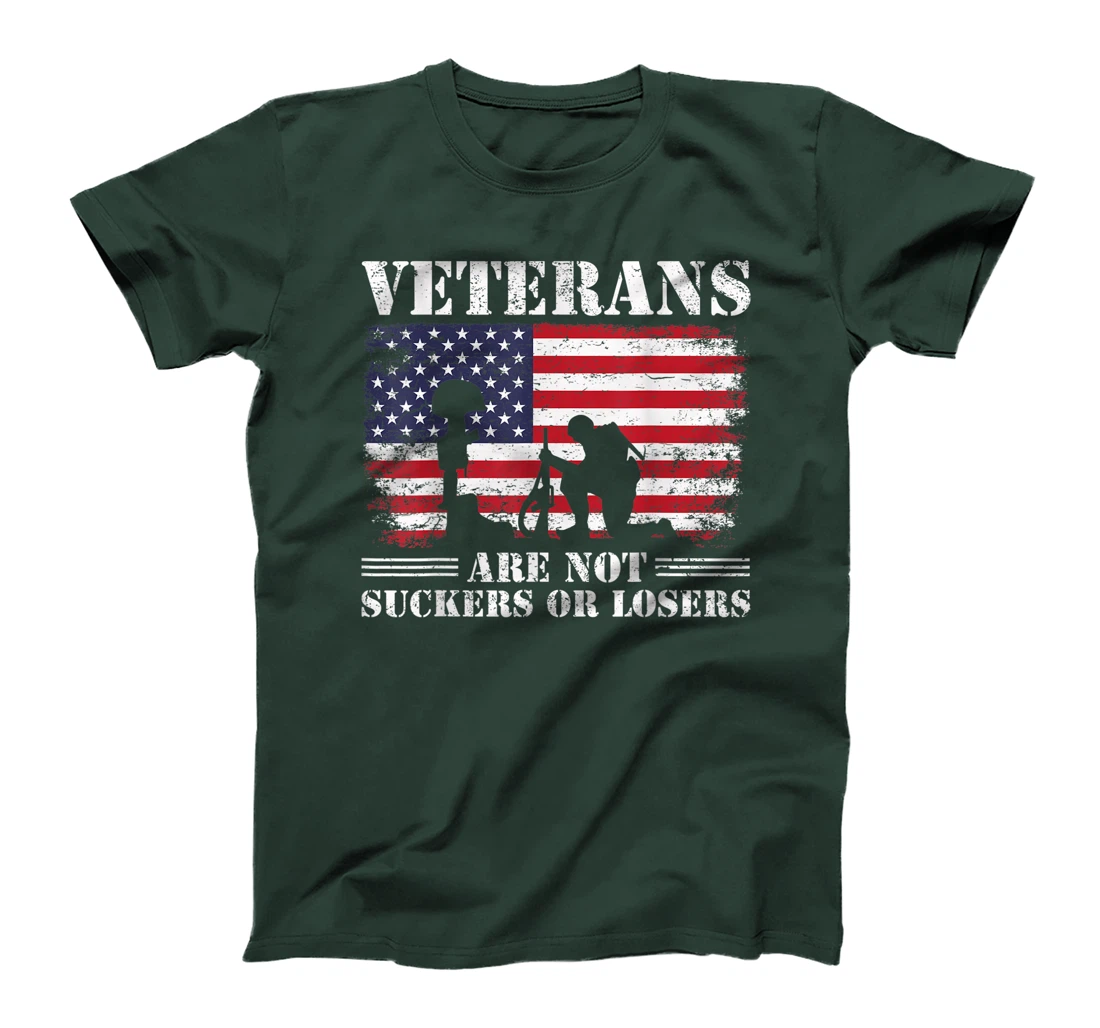 US Veterans Gift Respect Veterans Are Not Suckers Or Losers T-Shirt