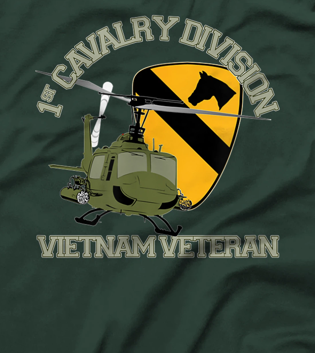 1st Cavalry Division Vietnam Veteran UH1 Gunship Veteran Day T-Shirt