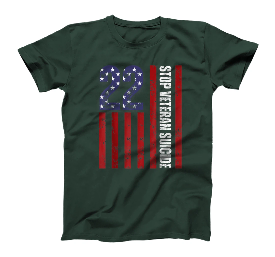 Stop Veteran Suicide Prevention Awareness 22 Veterans A Day T-Shirt