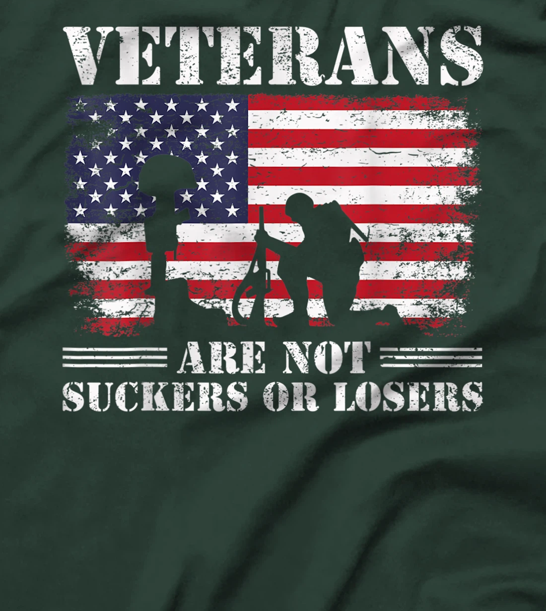 US Veterans Gift Respect Veterans Are Not Suckers Or Losers T-Shirt