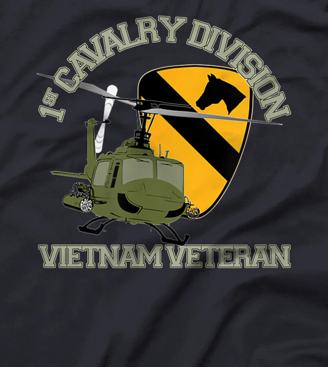 1st Cavalry Division Vietnam Veteran UH1 Gunship Veteran Day T-Shirt