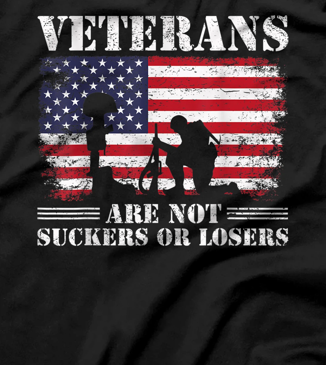 US Veterans Gift Respect Veterans Are Not Suckers Or Losers T-Shirt