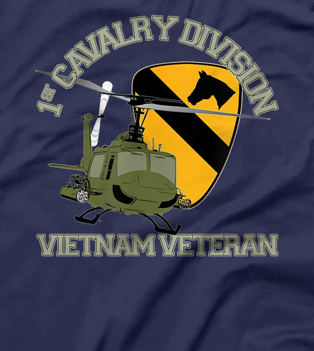 1st Cavalry Division Vietnam Veteran UH1 Gunship Veteran Day T-Shirt