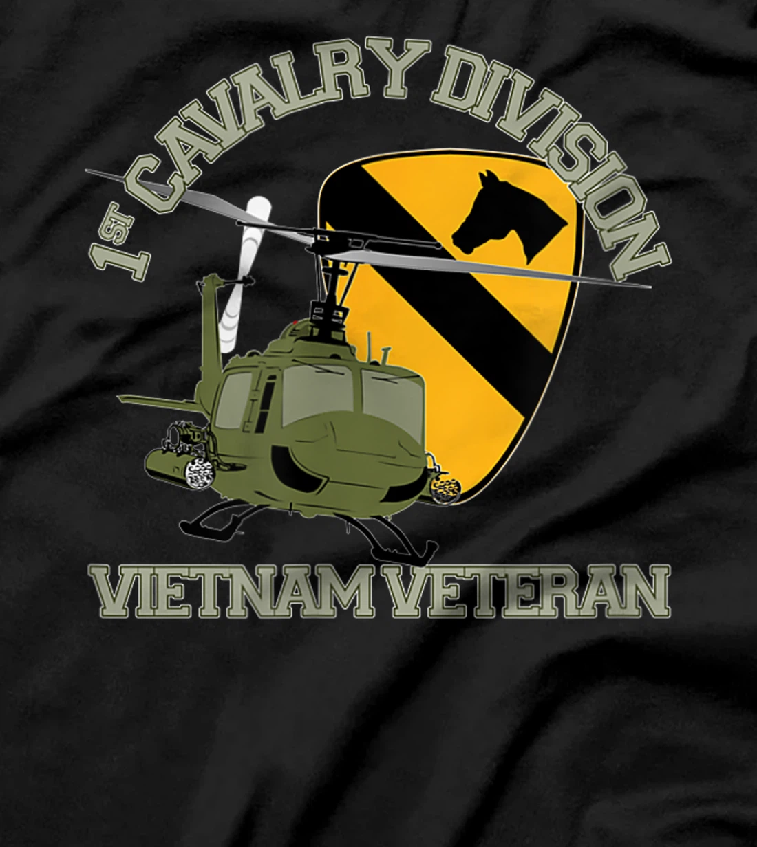 1st Cavalry Division Vietnam Veteran UH1 Gunship Veteran Day T-Shirt