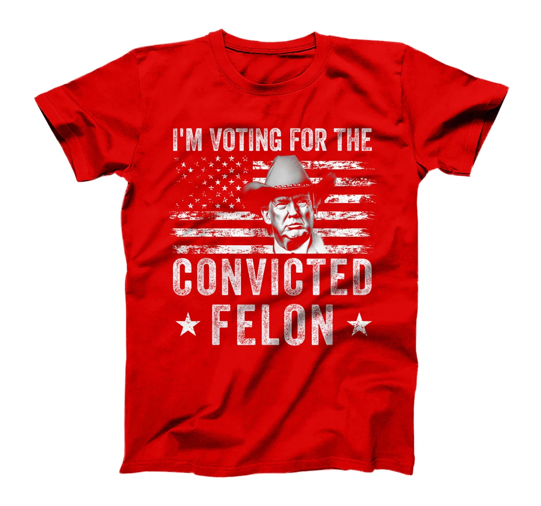 Vintage I'm Voting For The Convicted Felon Trump Cowboy T-Shirt