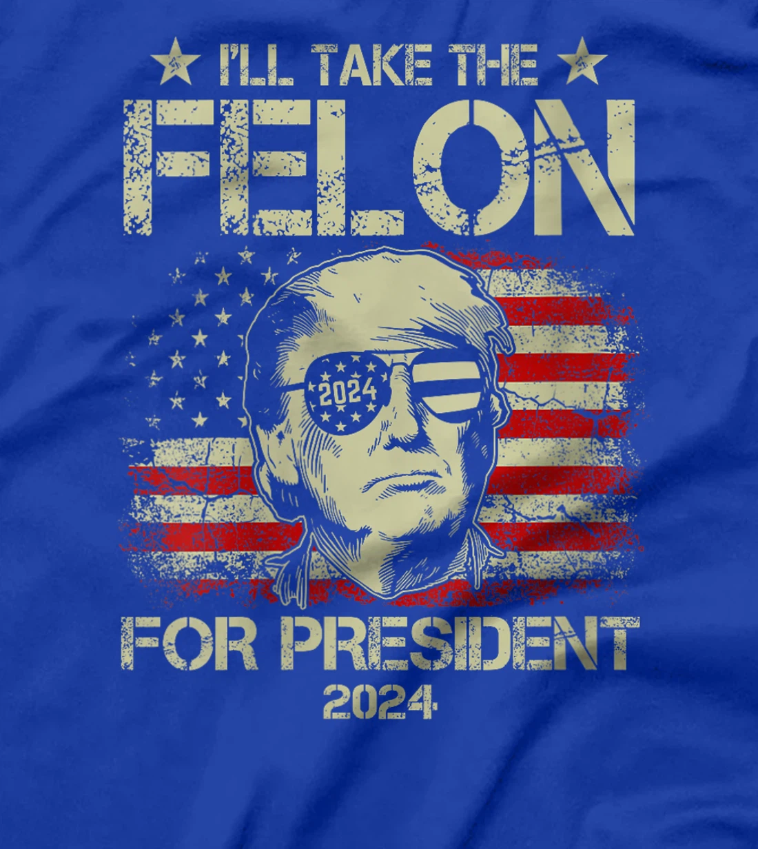 Womens I'll Take The Felon For President 2024 Funny Pro Trump 2024 T-Shirt