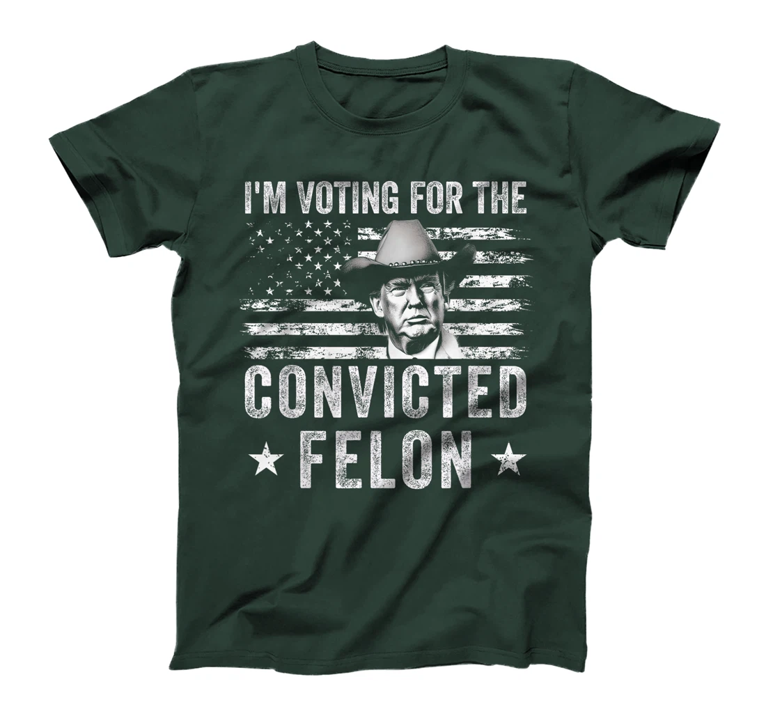 Vintage I'm Voting For The Convicted Felon Trump Cowboy T-Shirt