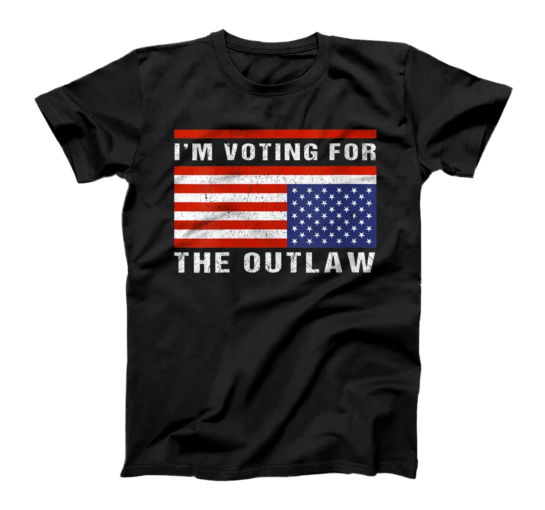 Womens American Flag I'm Voting For The Outlaw Patriotic Trump 2024 T-Shirt