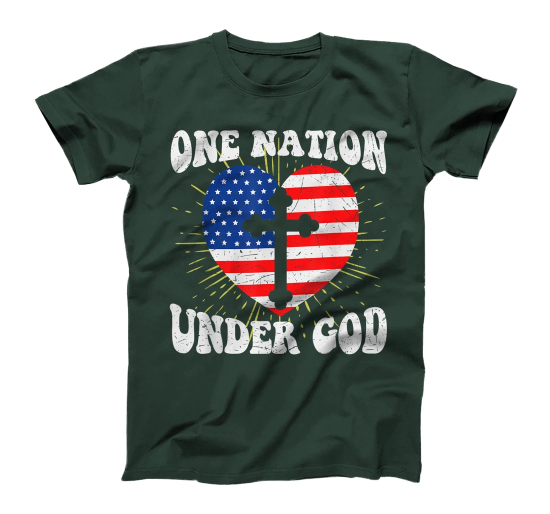 One Nation Under God 4th of July USA Christian Inspirational T-Shirt