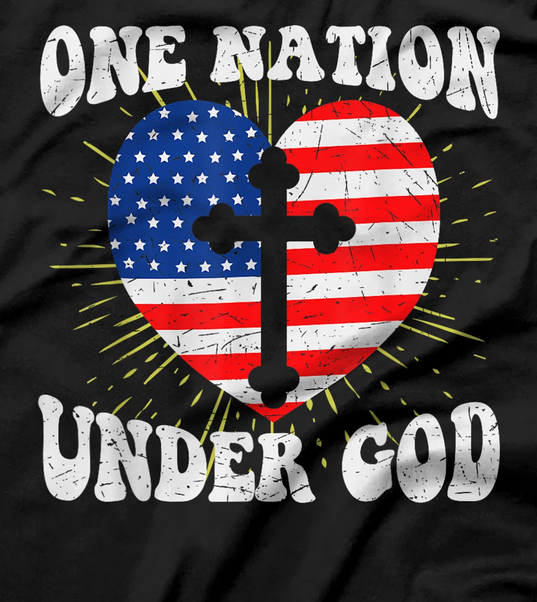 One Nation Under God 4th of July USA Christian Inspirational T-Shirt