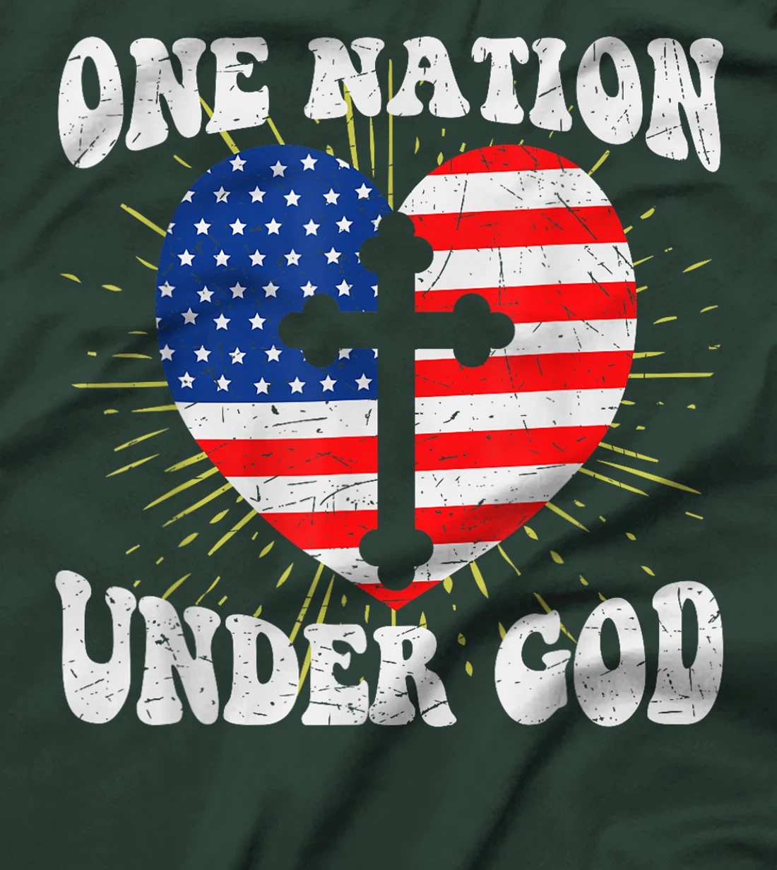 One Nation Under God 4th of July USA Christian Inspirational T-Shirt