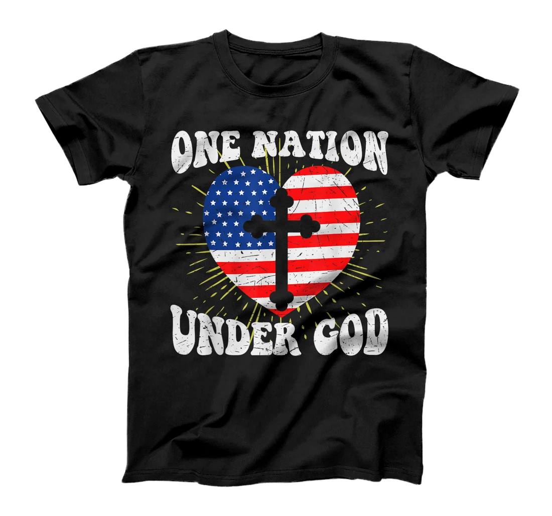 One Nation Under God 4th of July USA Christian Inspirational T-Shirt