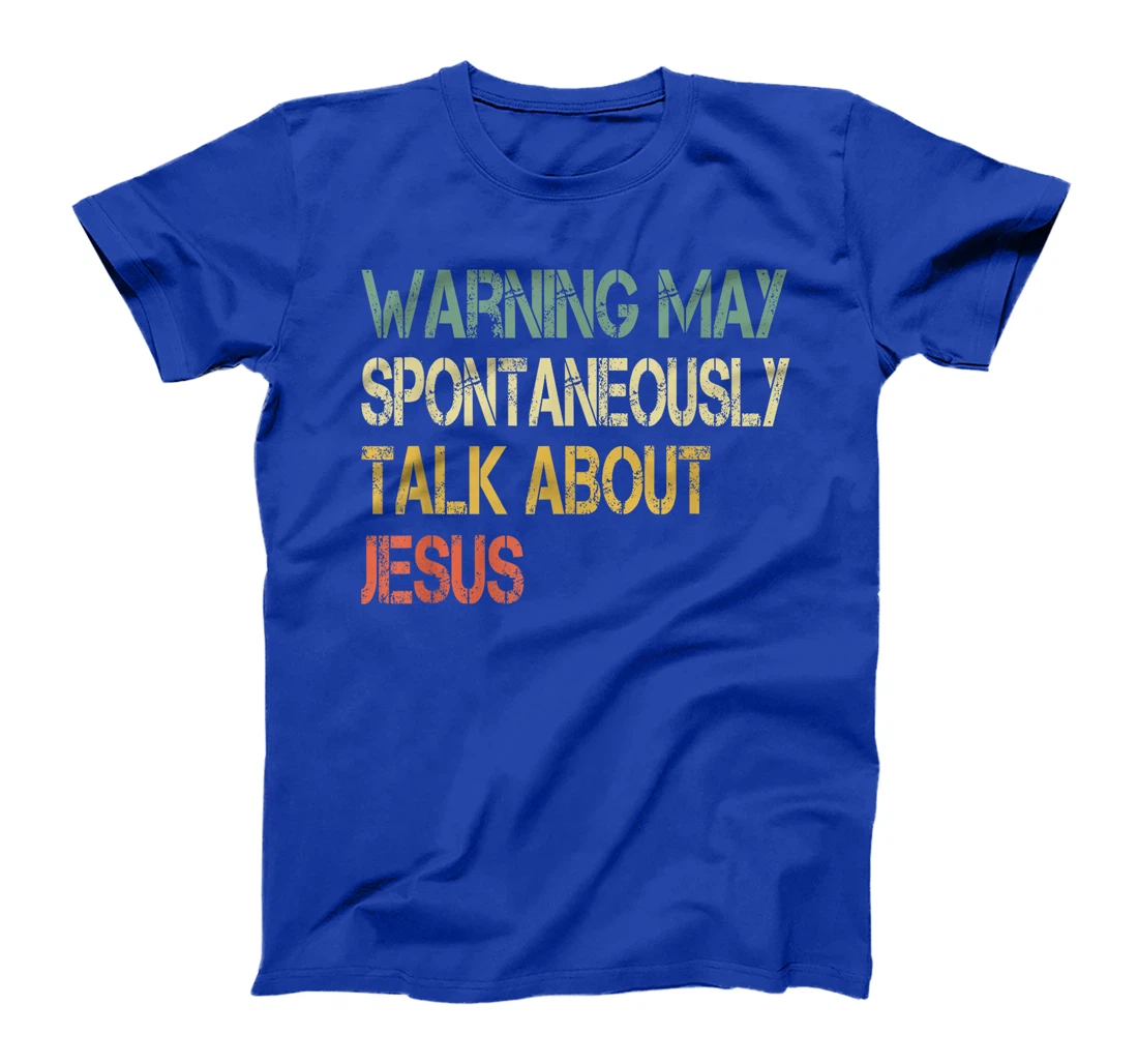Christian Mens Warning May Talk About Jesus God Bible Faith T-Shirt