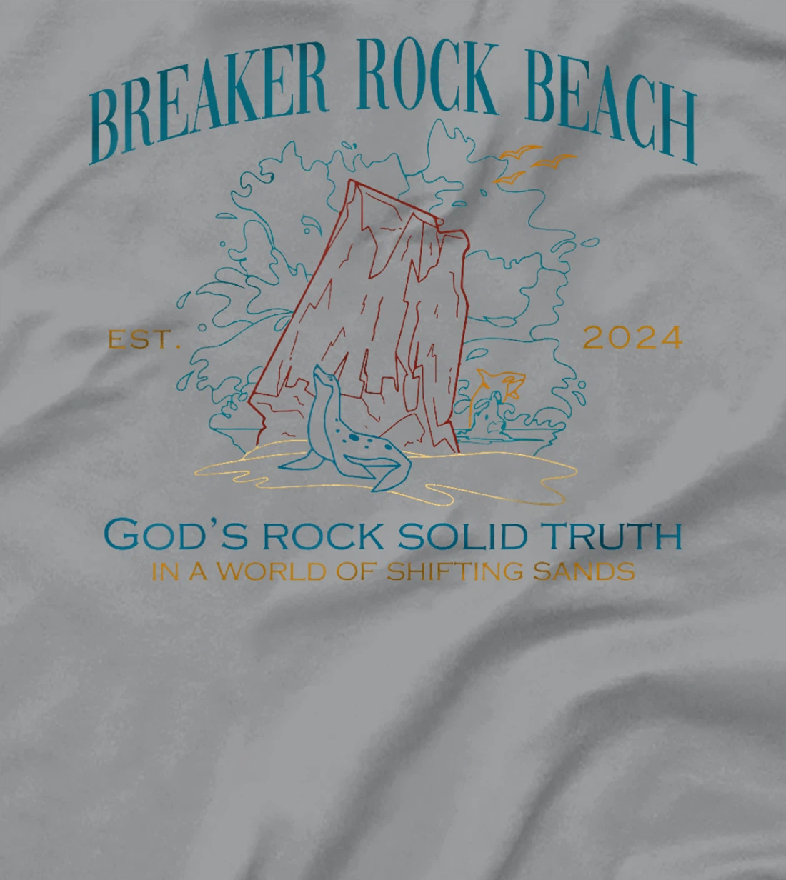 Breaker Rock Beach VBS 2024 God's Rock Solid Truth Bible T-Shirt