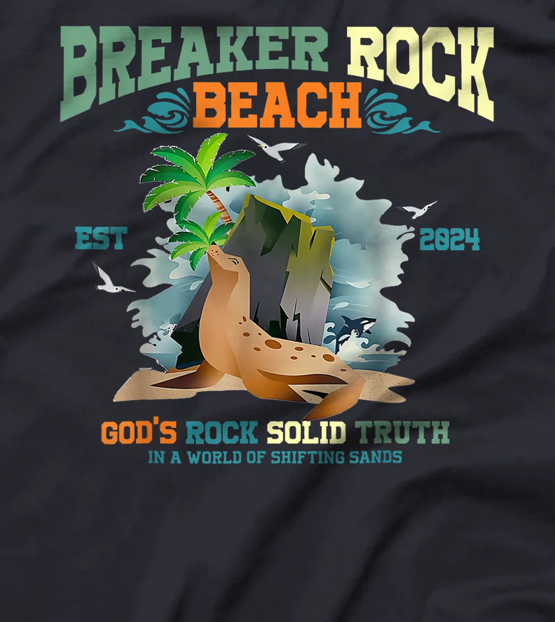 Breaker Rock Beach God's Rock Solid Truth VBS 2024 Christian T-Shirt