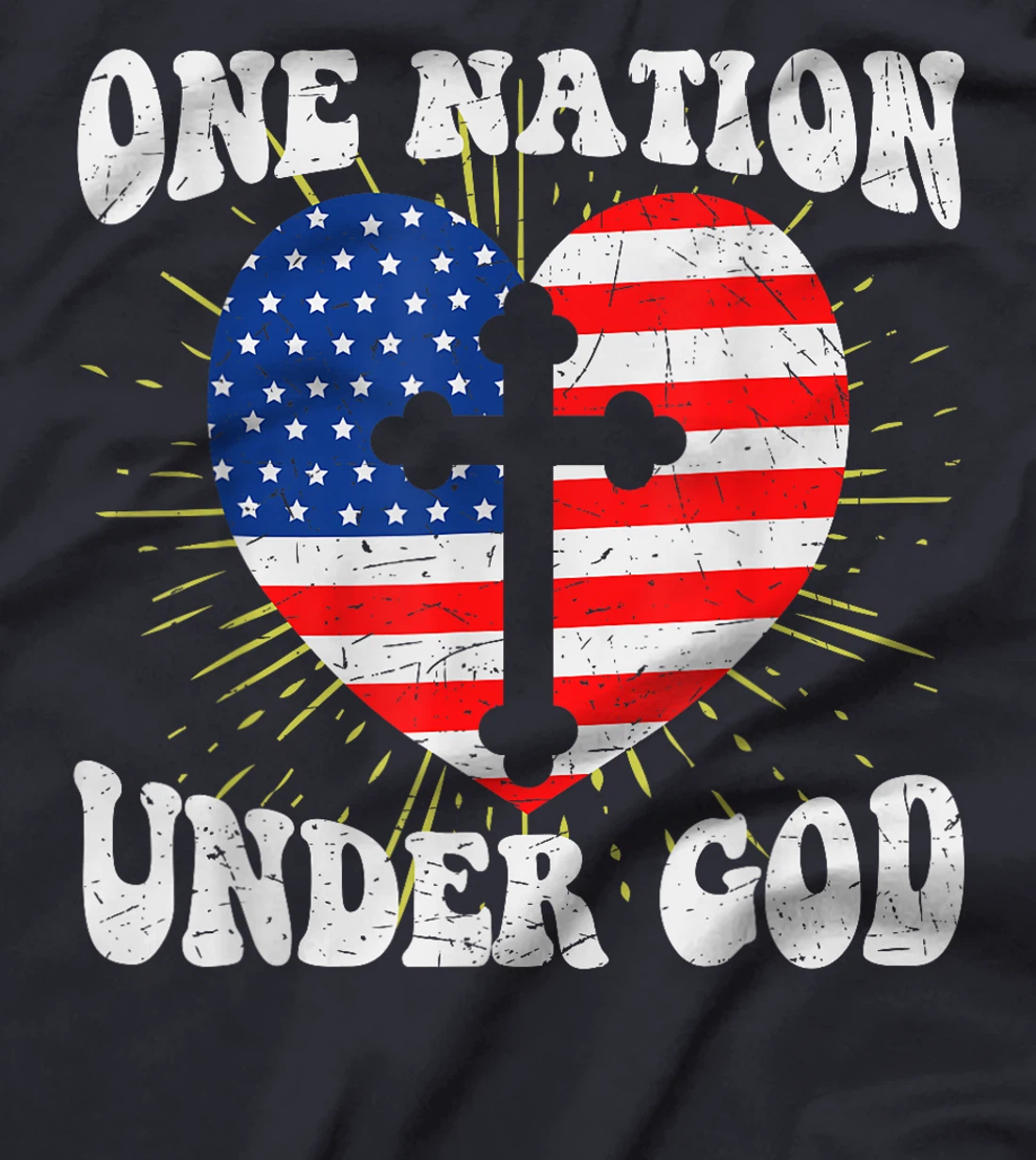 One Nation Under God 4th of July USA Christian Inspirational T-Shirt