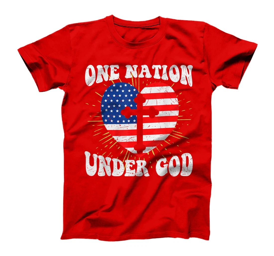 One Nation Under God 4th of July USA Christian Inspirational T-Shirt