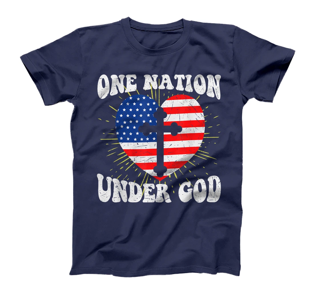 One Nation Under God 4th of July USA Christian Inspirational T-Shirt