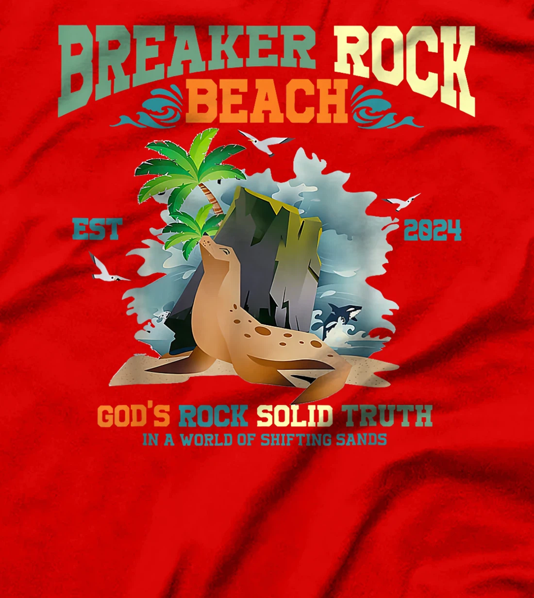 Breaker Rock Beach God's Rock Solid Truth VBS 2024 Christian T-Shirt