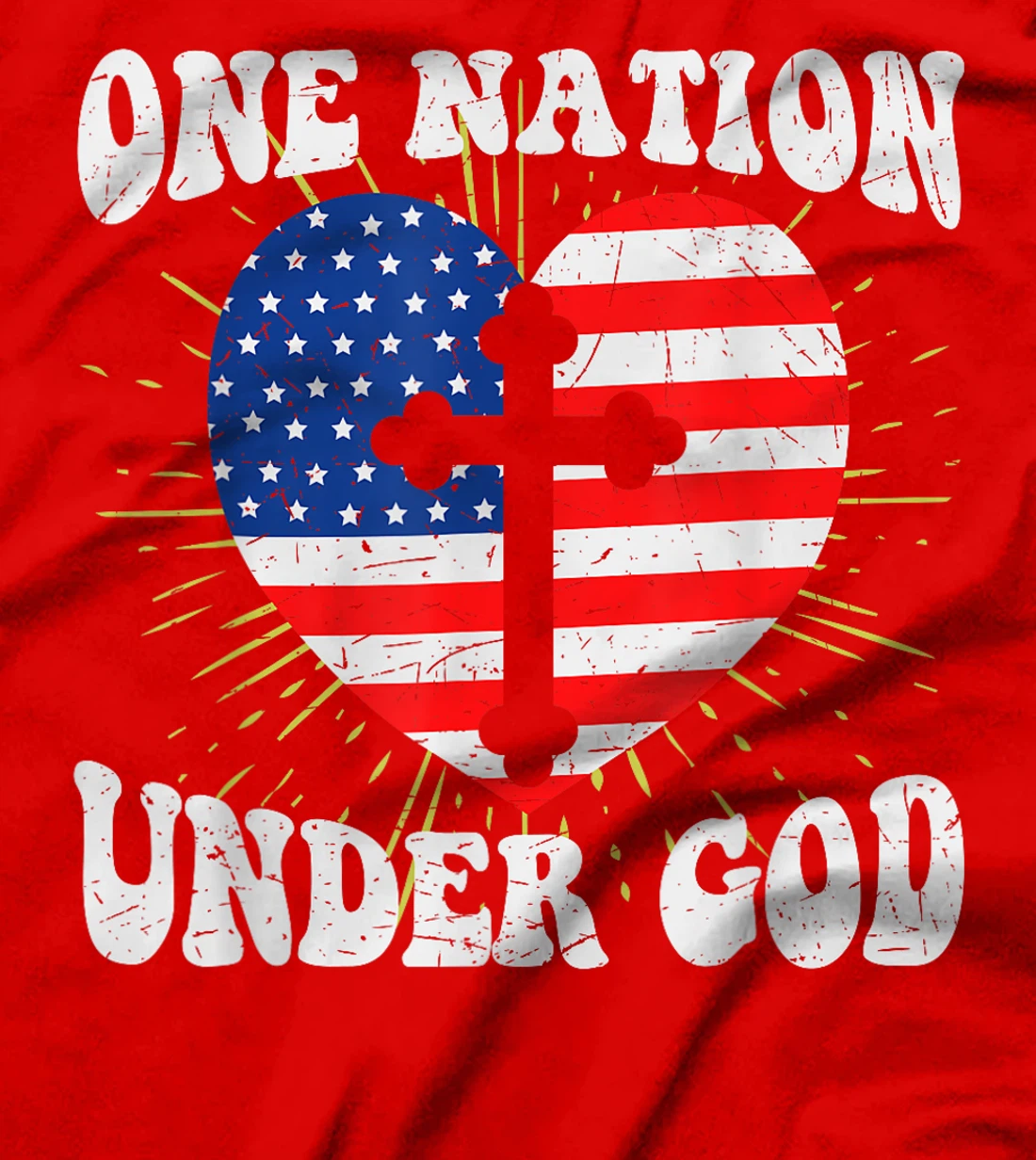One Nation Under God 4th of July USA Christian Inspirational T-Shirt