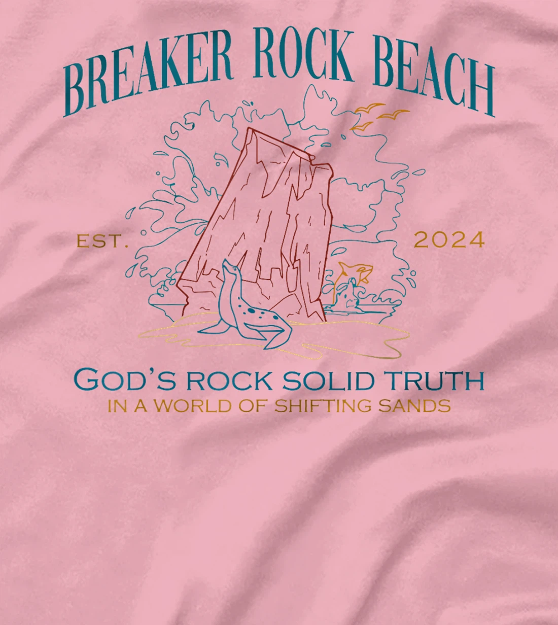 Breaker Rock Beach VBS 2024 God's Rock Solid Truth Bible T-Shirt