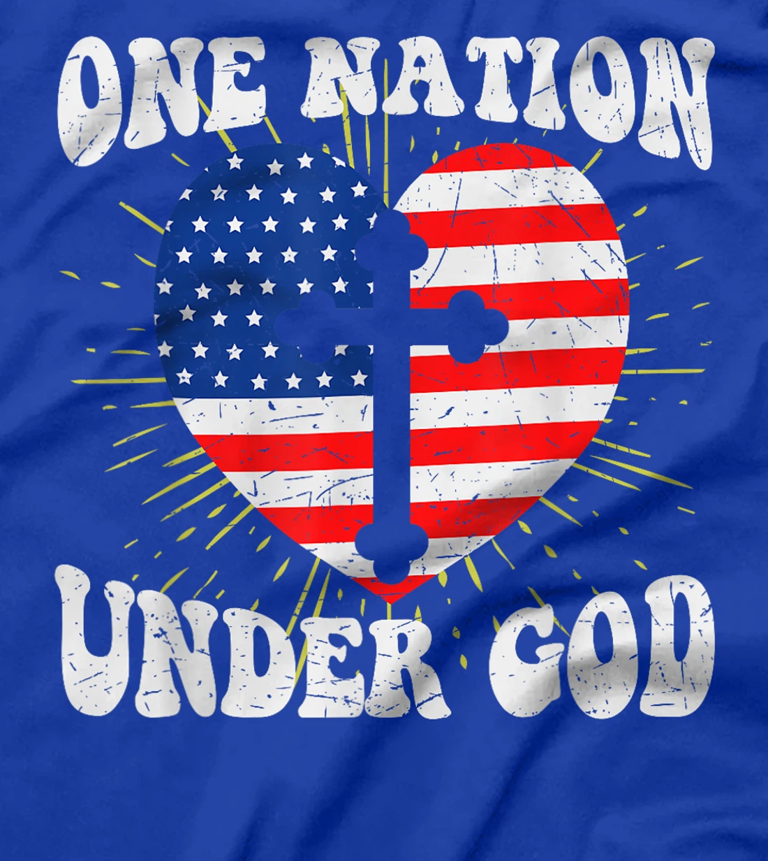 One Nation Under God 4th of July USA Christian Inspirational T-Shirt