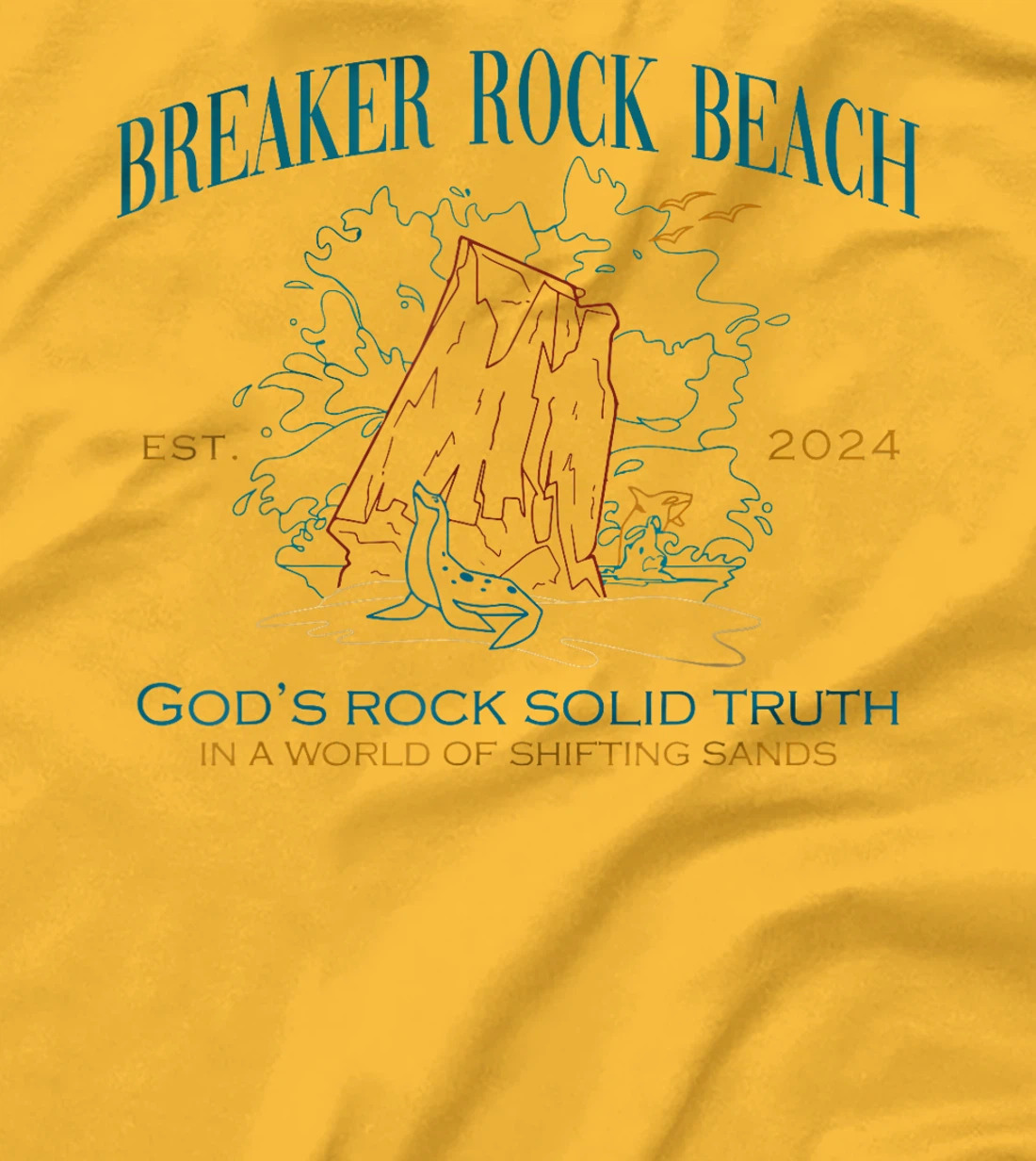 Breaker Rock Beach VBS 2024 God's Rock Solid Truth Bible T-Shirt