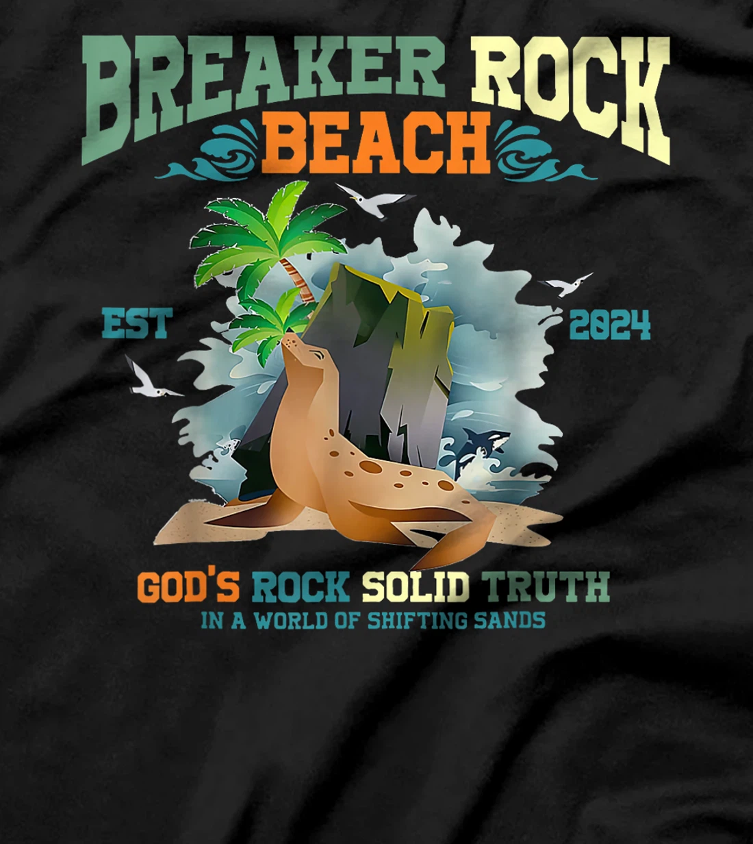 Breaker Rock Beach God's Rock Solid Truth VBS 2024 Christian T-Shirt