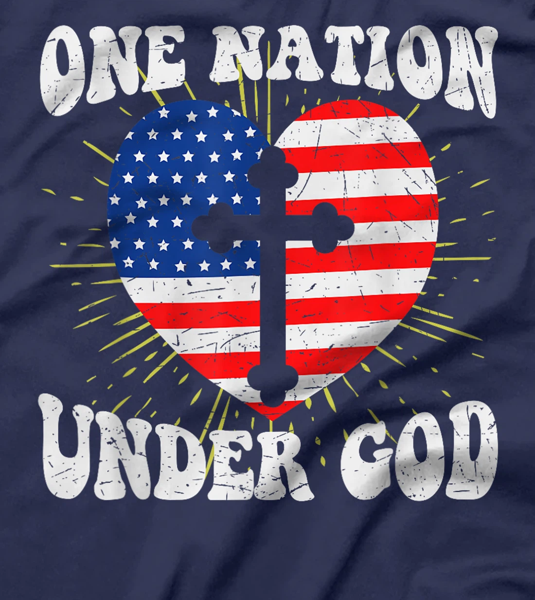 One Nation Under God 4th of July USA Christian Inspirational T-Shirt