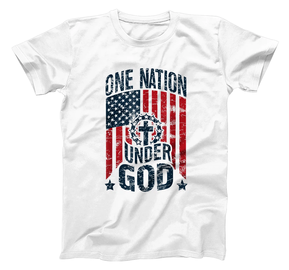 One Nation Under God American Flag Christian Patriotic T-Shirt