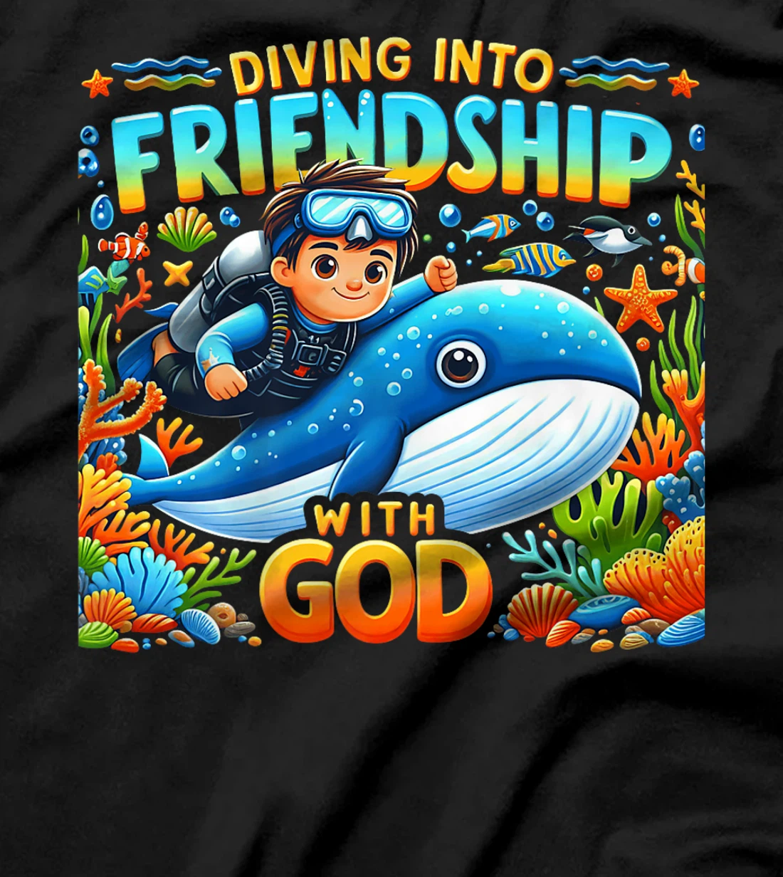 Diving Into Friendship God VBS 2024 Scuba Beach Bible School Premium T-Shirt