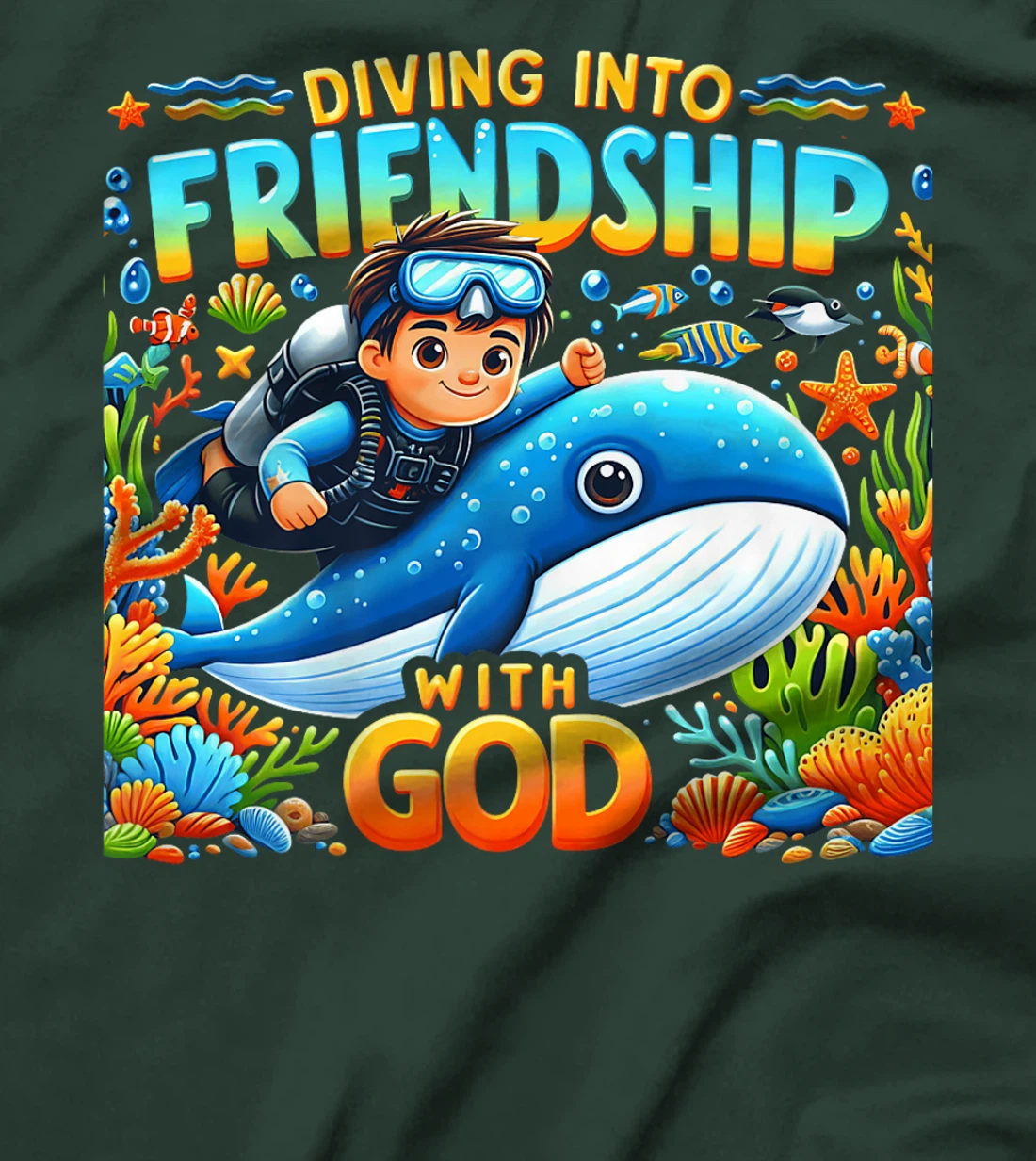 Diving Into Friendship God VBS 2024 Scuba Beach Bible School Premium T-Shirt